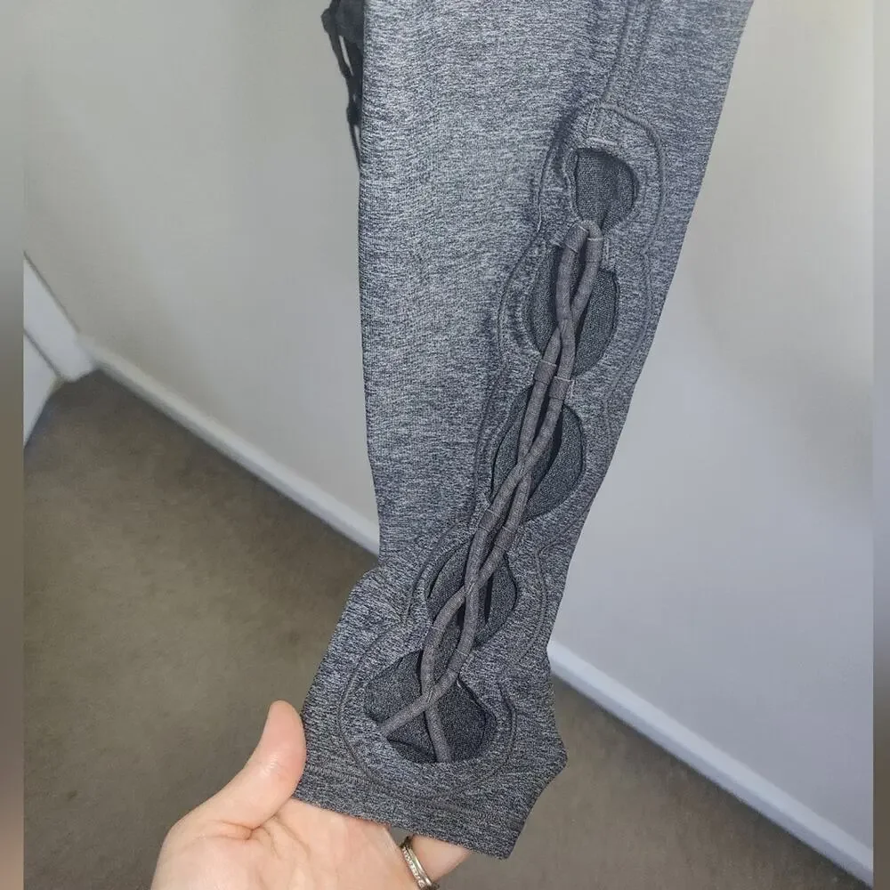 Women's Lululemon Gray Tied To It Leggings Sz 2